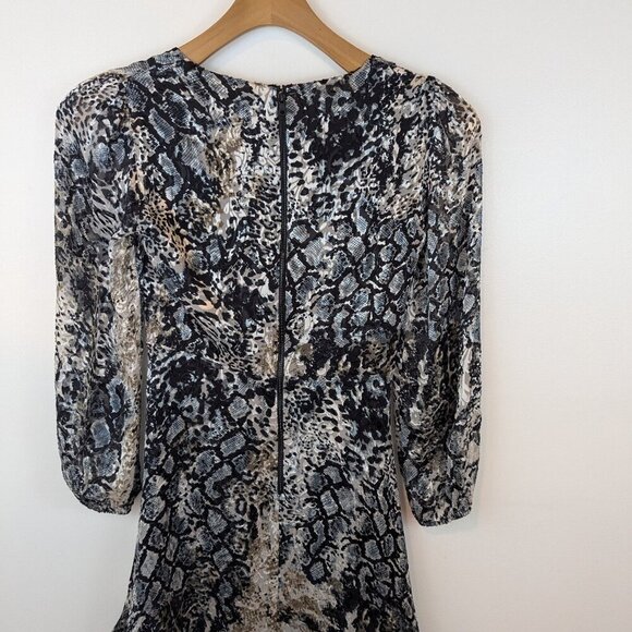 Alice+Olivia Coco Burnout Midi Crepe de Chine Silk Dress, Sz 0 - Picture 2 of 9